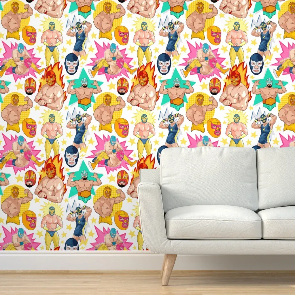 Mucha Lucha Peel and Stick Wallpaper - Yellow product