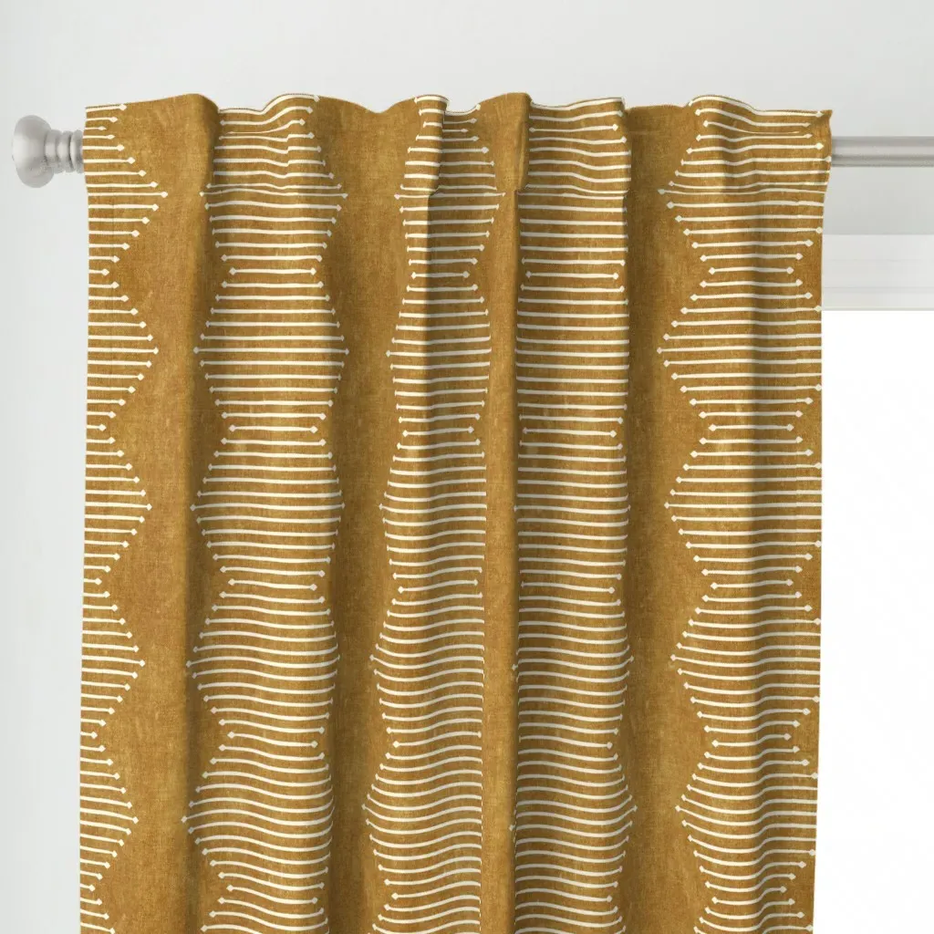 Mud Diamond Curtain Panel - Mustard Yellow alternate view