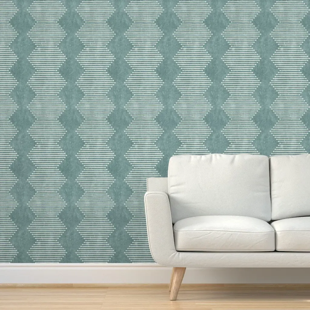 Mud Diamond Lad19 Peel and Stick Wallpaper - Dusty Teal product