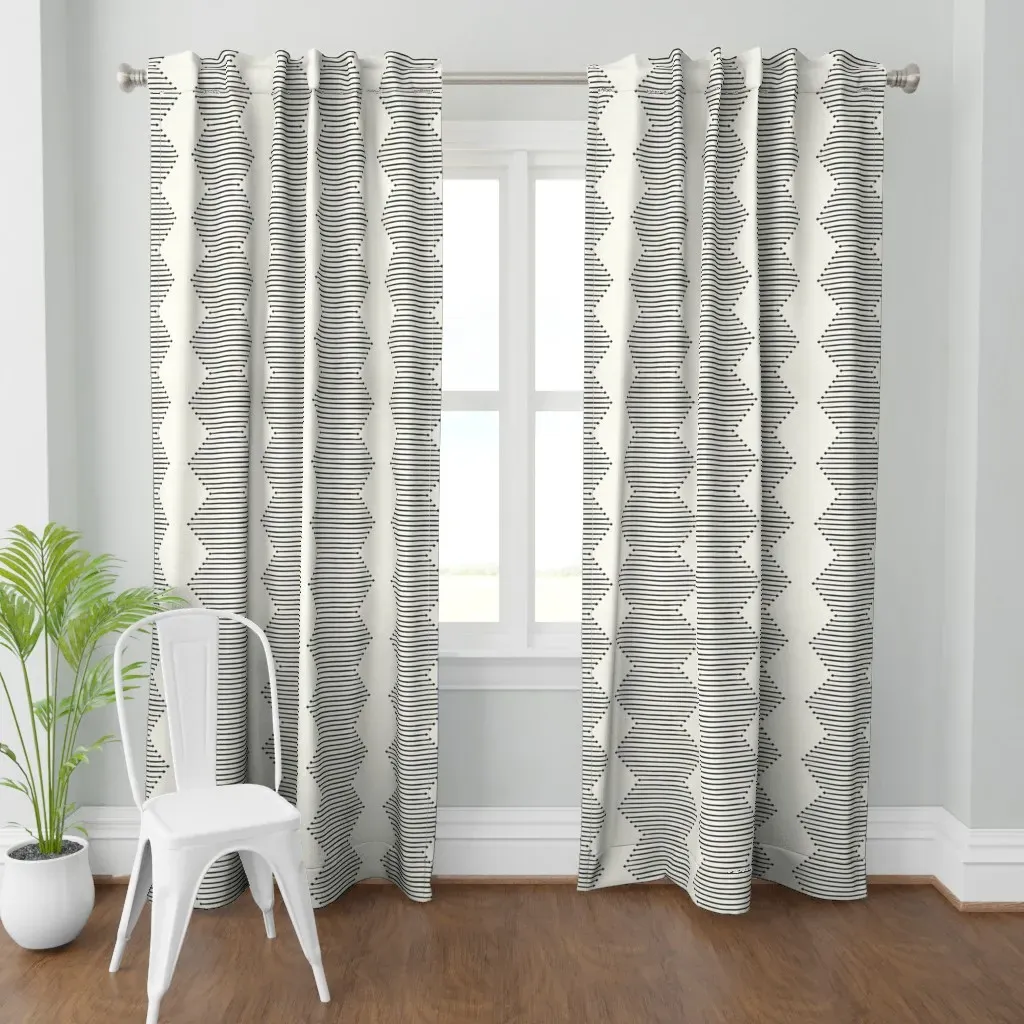 Mud Diamond Onyx On Bone Curtain Panel - Black product