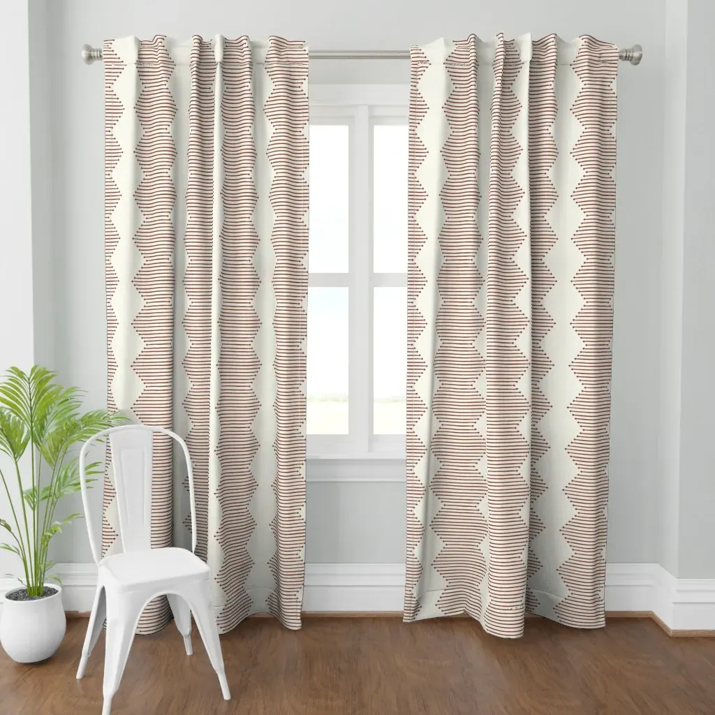 Mud Diamond Rust On Bone Curtain Panel - Terracotta product