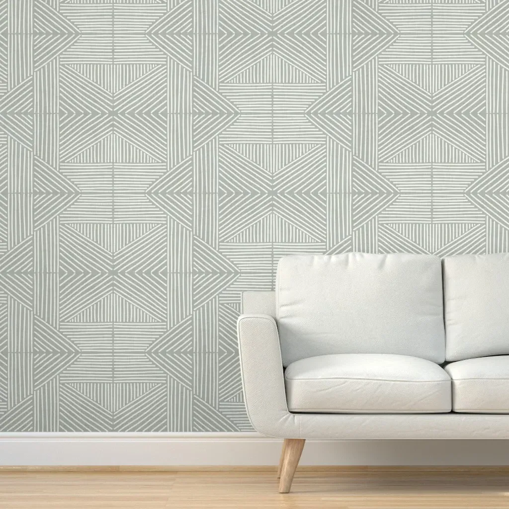 Mud Weaving Lines Peel and Stick Wallpaper - Light Gray product