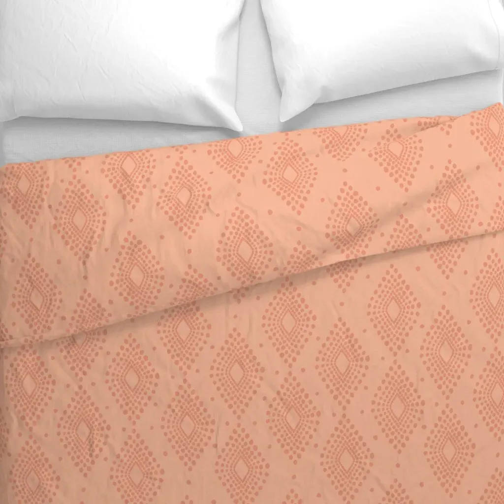 Mudcloth Dotty Diamonds Duvet Cover - Coral alternate view