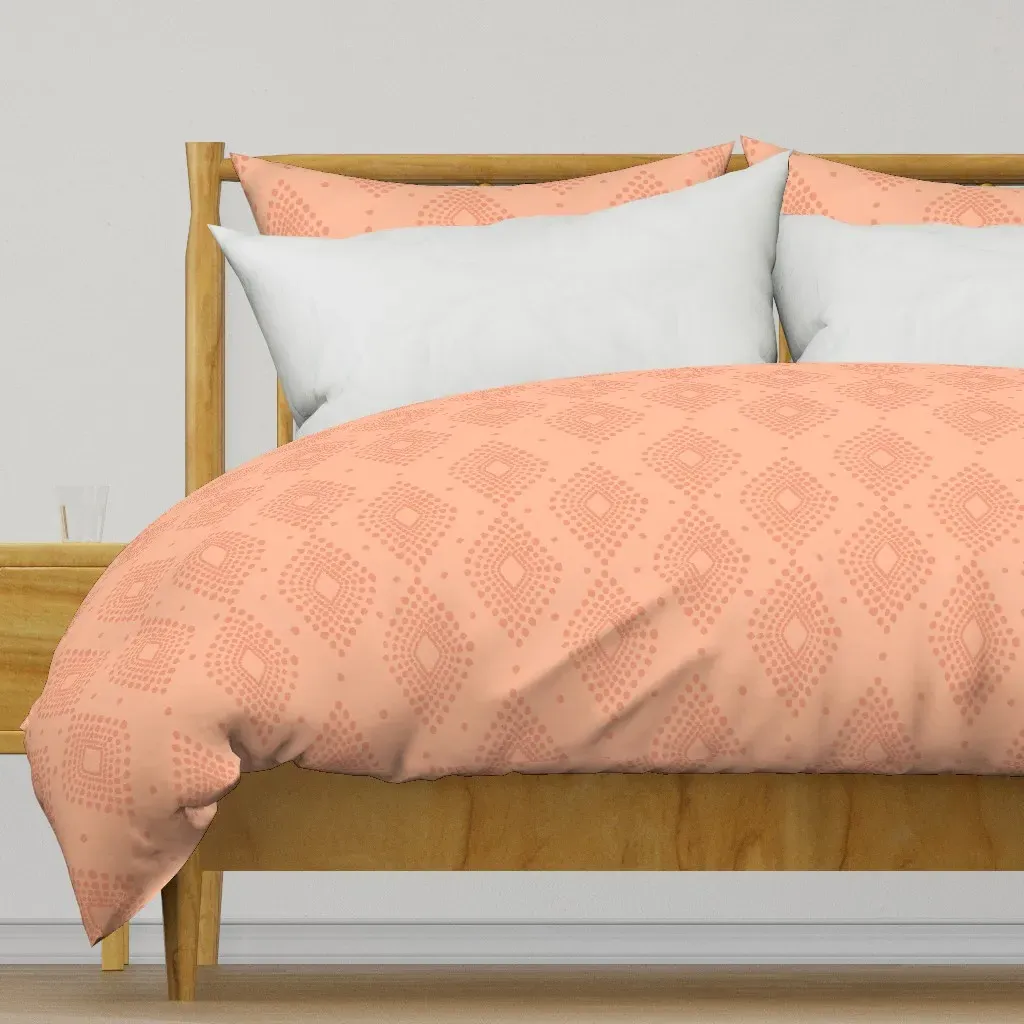 Mudcloth Dotty Diamonds Duvet Cover - Coral product