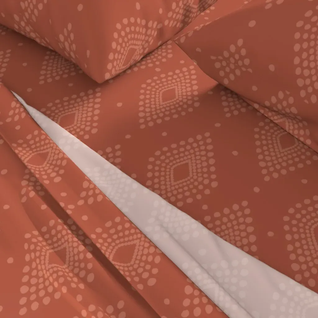 Mudcloth Dotty Diamonds King Sheet Set - Terracotta alternate view