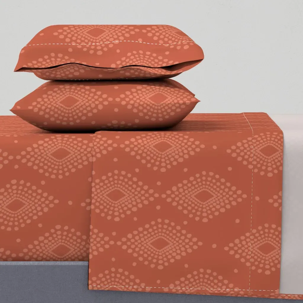 Mudcloth Dotty Diamonds King Sheet Set - Terracotta product