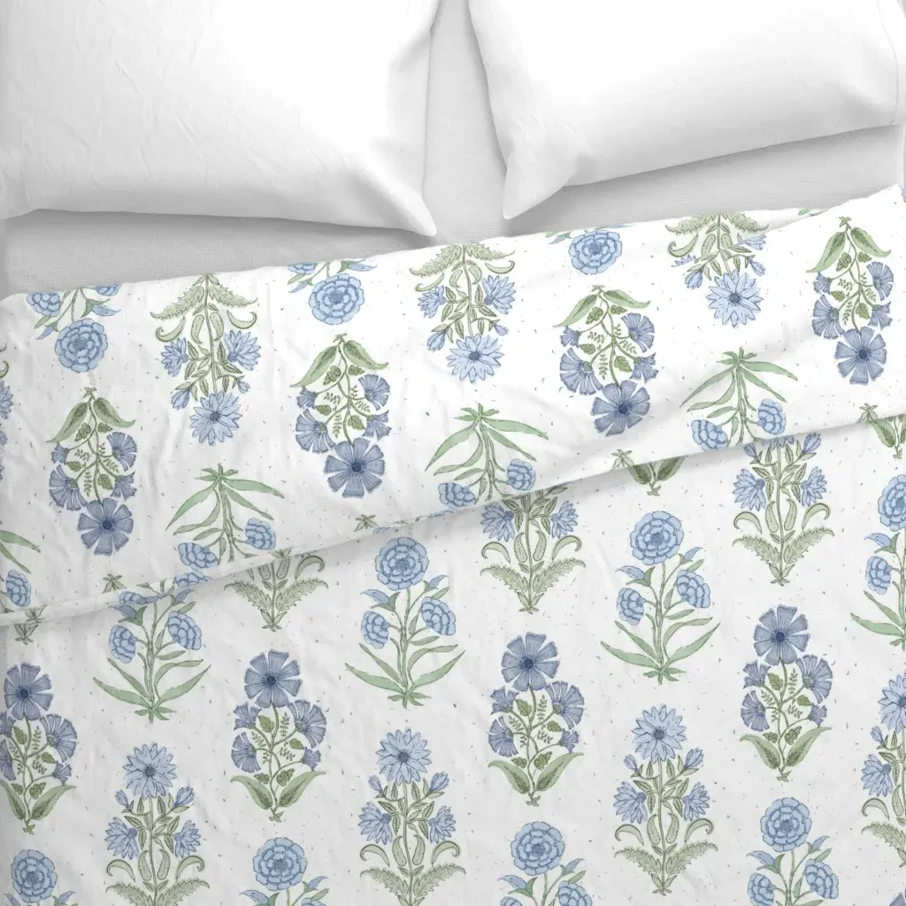 Mughal Style Block Print Duvet Cover - Blue alternate view