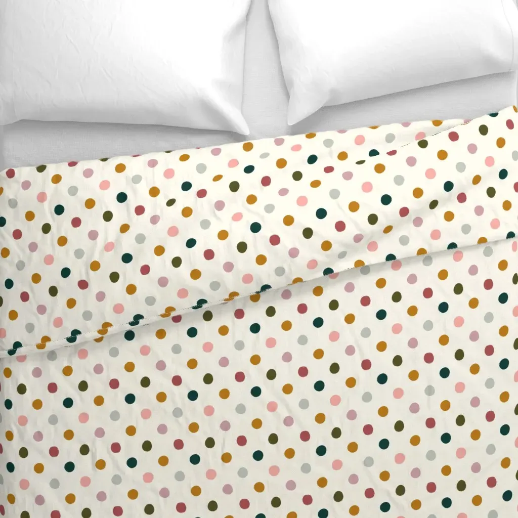 Multi-Color Polka Dots Duvet Cover - Off-White alternate view