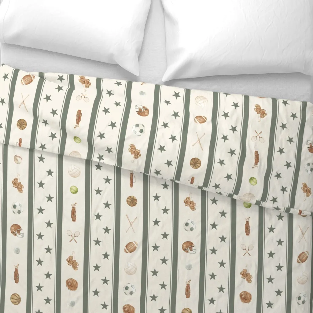 Multi Sport Stripe Duvet Cover - Beige alternate view