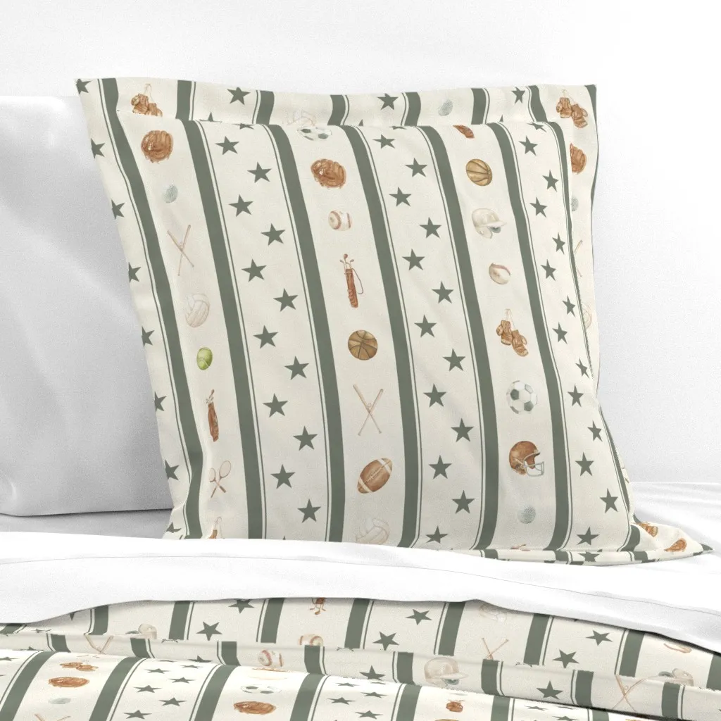 Multi Sport Stripe Euro Pillow Sham - Beige product