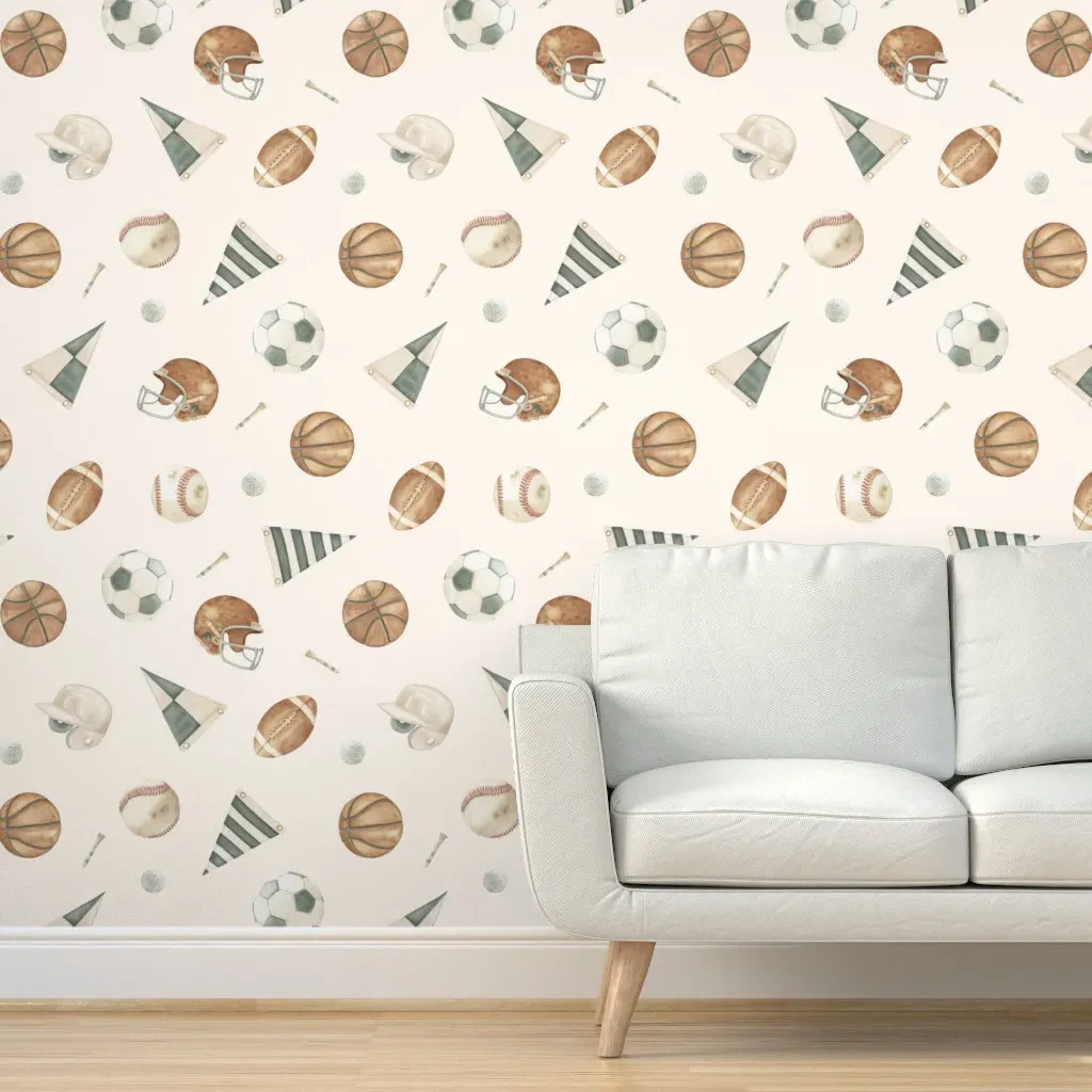 Multi-Sports Block Peel and Stick Wallpaper - Cream product