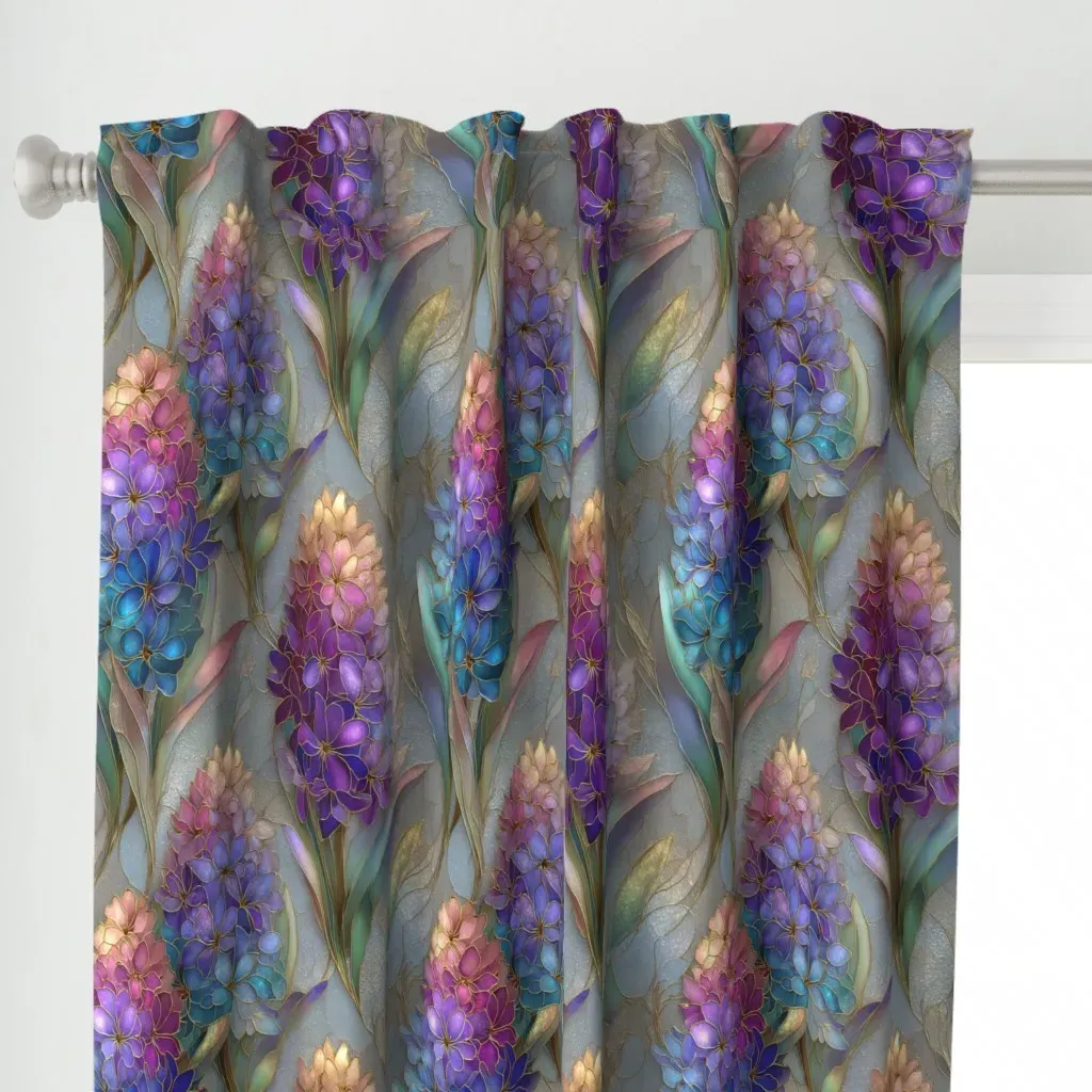 Multicolored Curtain Panel - Purple alternate view