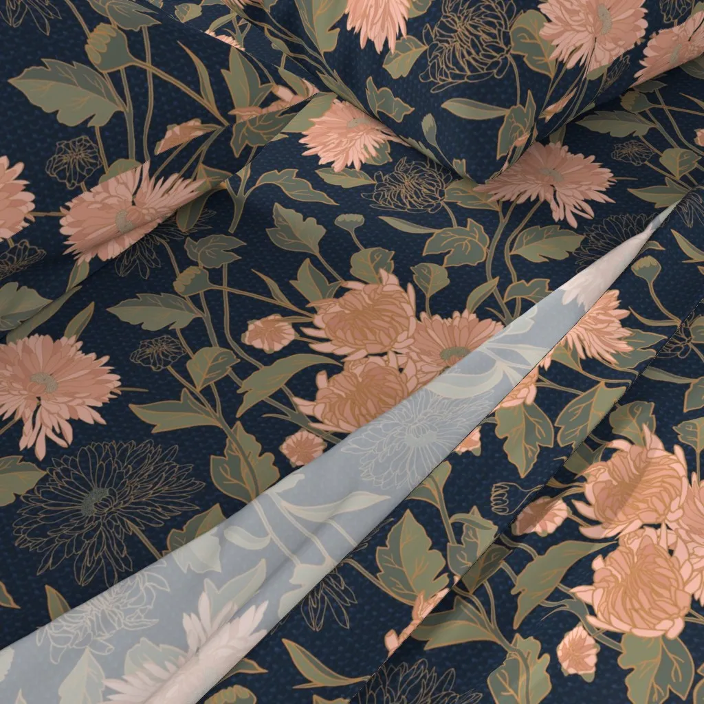 Mum Chrysanthemum King Size Sheet Set - Dusty Rose alternate view