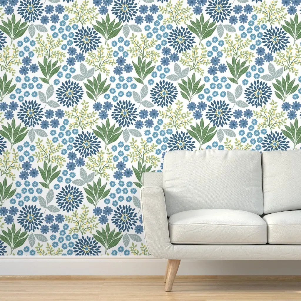 Mums And Lemons Peel and Stick Wallpaper - Blue product