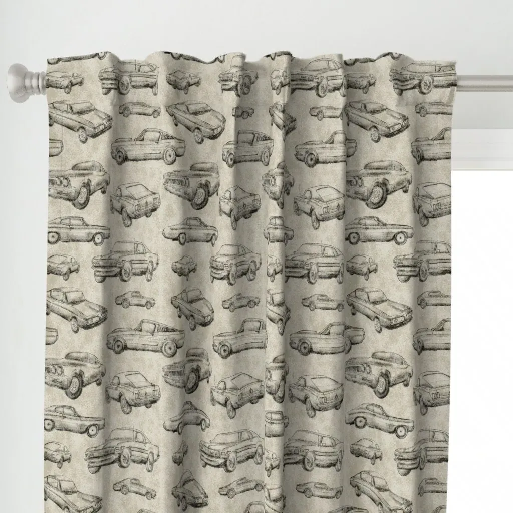 Muscle Cars Dirt Curtain Panel - Gray alternate view