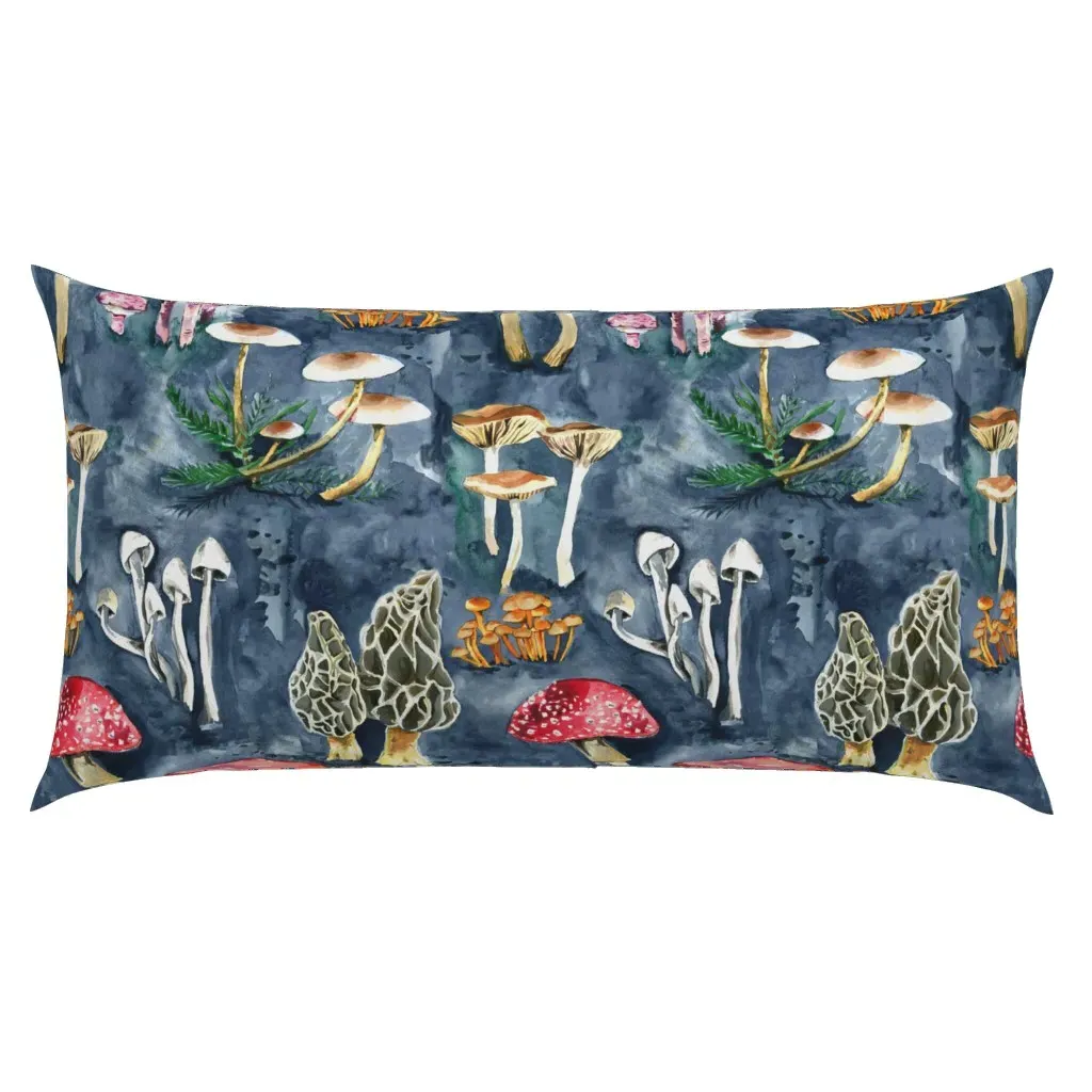 Mushroom Collection King Size Pillow Sham - Dark Blue product