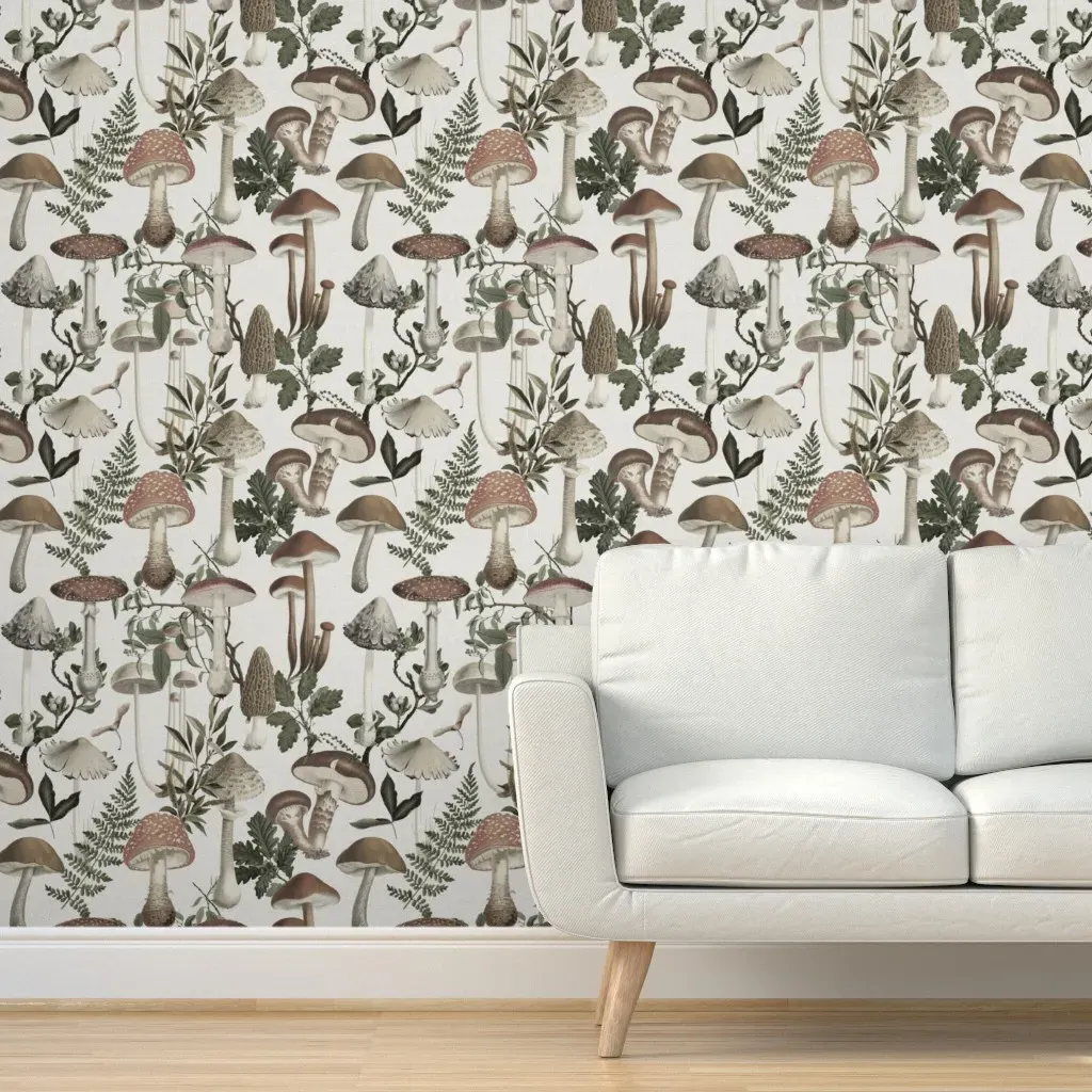 Mushroom Forest Peel and Stick Wallpaper - Brown product
