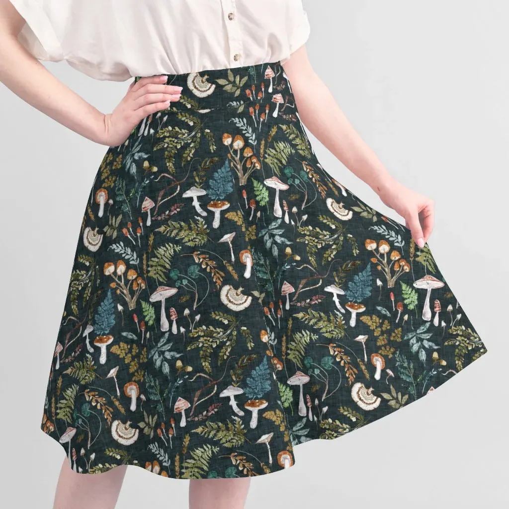 Mushroom Grove Sport Pique Printed Fabric - Green alternate view