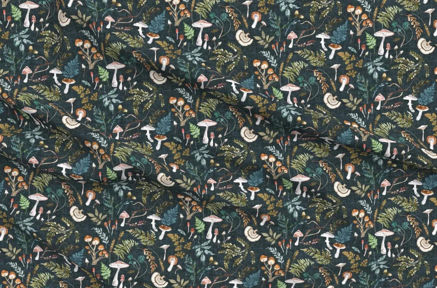 Mushroom Grove Sport Pique Printed Fabric - Green product