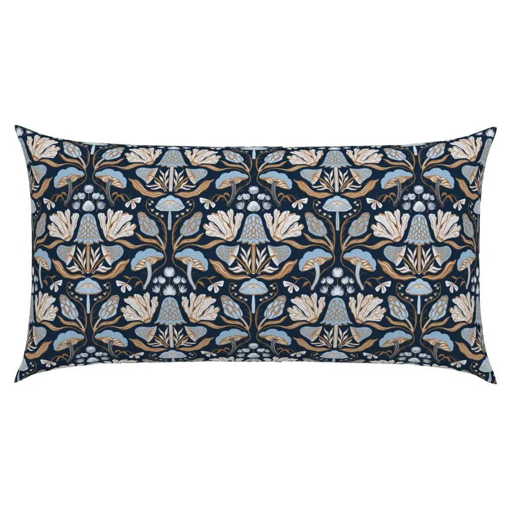 Mushrooms And Flowers King Pillow Sham - Blue product
