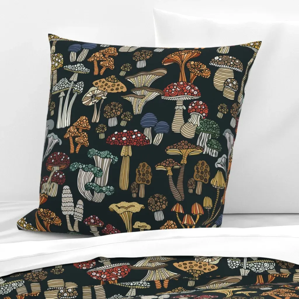 Mushrooms For Days Large Scale Euro Pillow Sham - Multi-Colored product