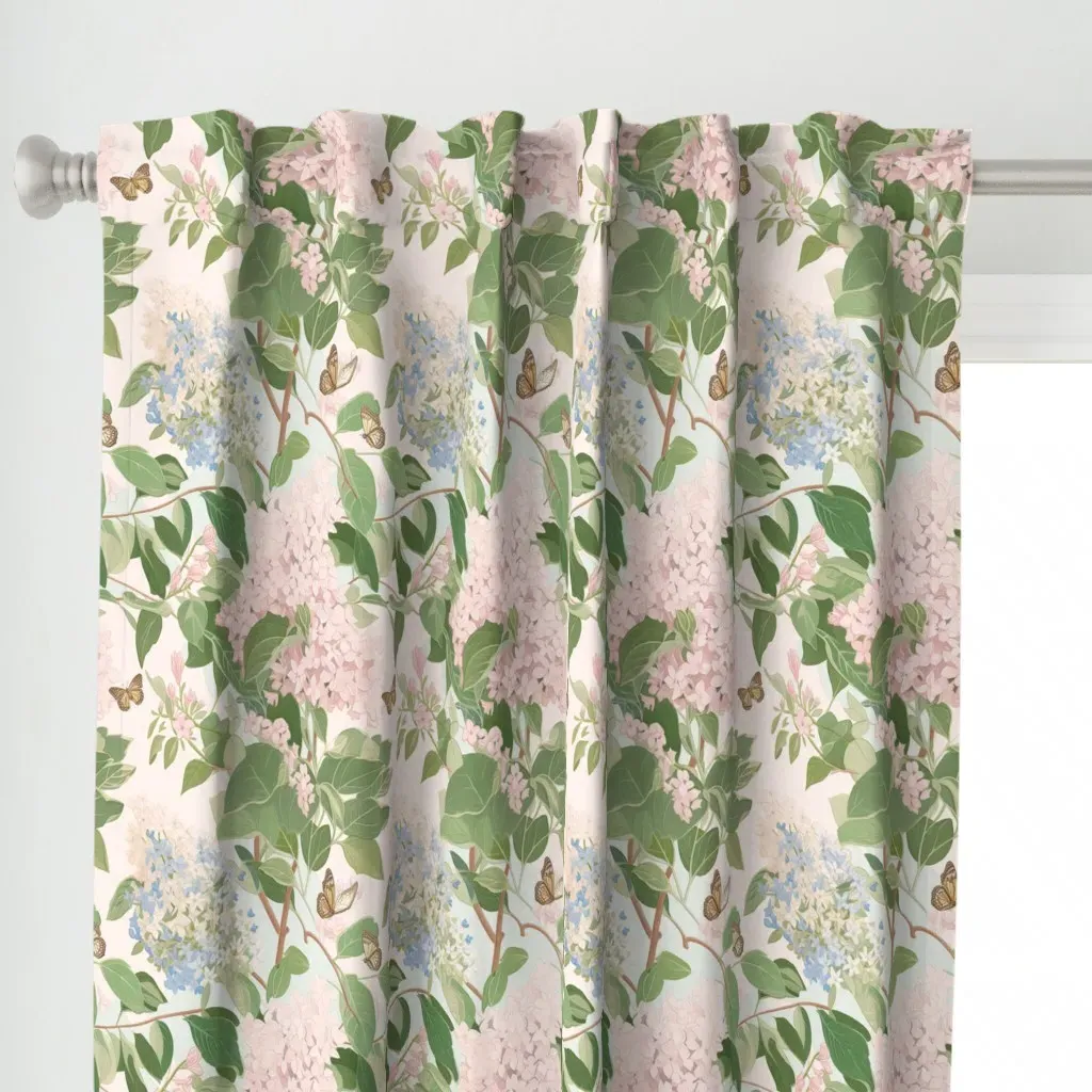 Muted Lilacs Curtain Panel - Pink alternate view