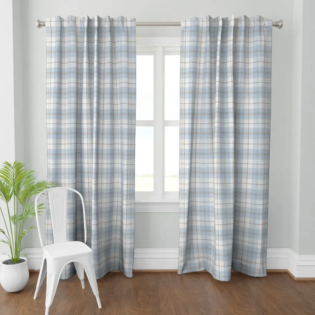 My Favorite Plaid Curtain Panel - Light Blue product
