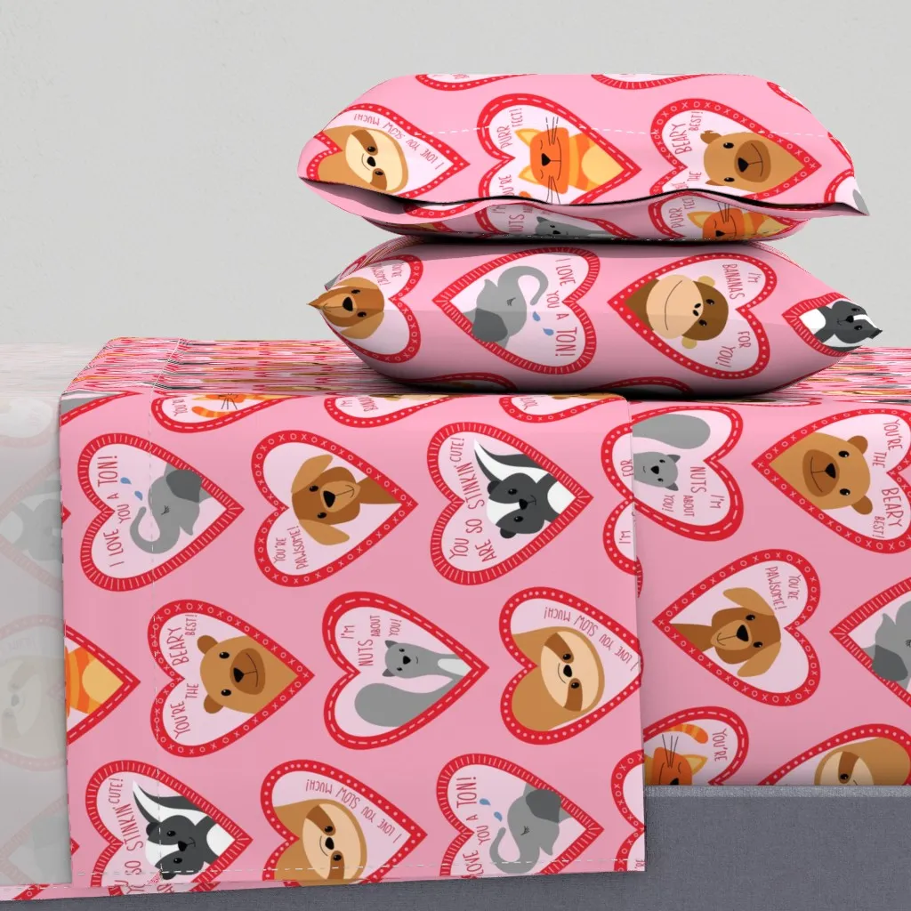 My Punny Valentines King Size Sheet Set - Pink product