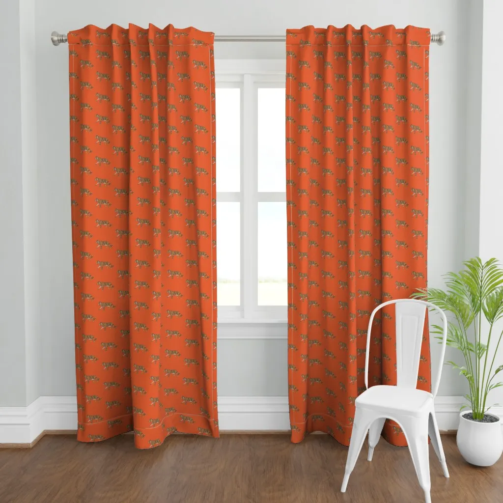 My Tiger Friend Small Curtain Panel - Burnt Orange product