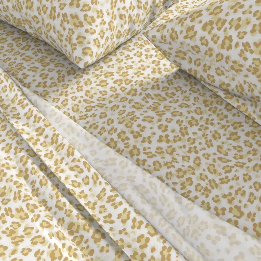Myra Leopard Print King Sheet Set - Beige alternate view