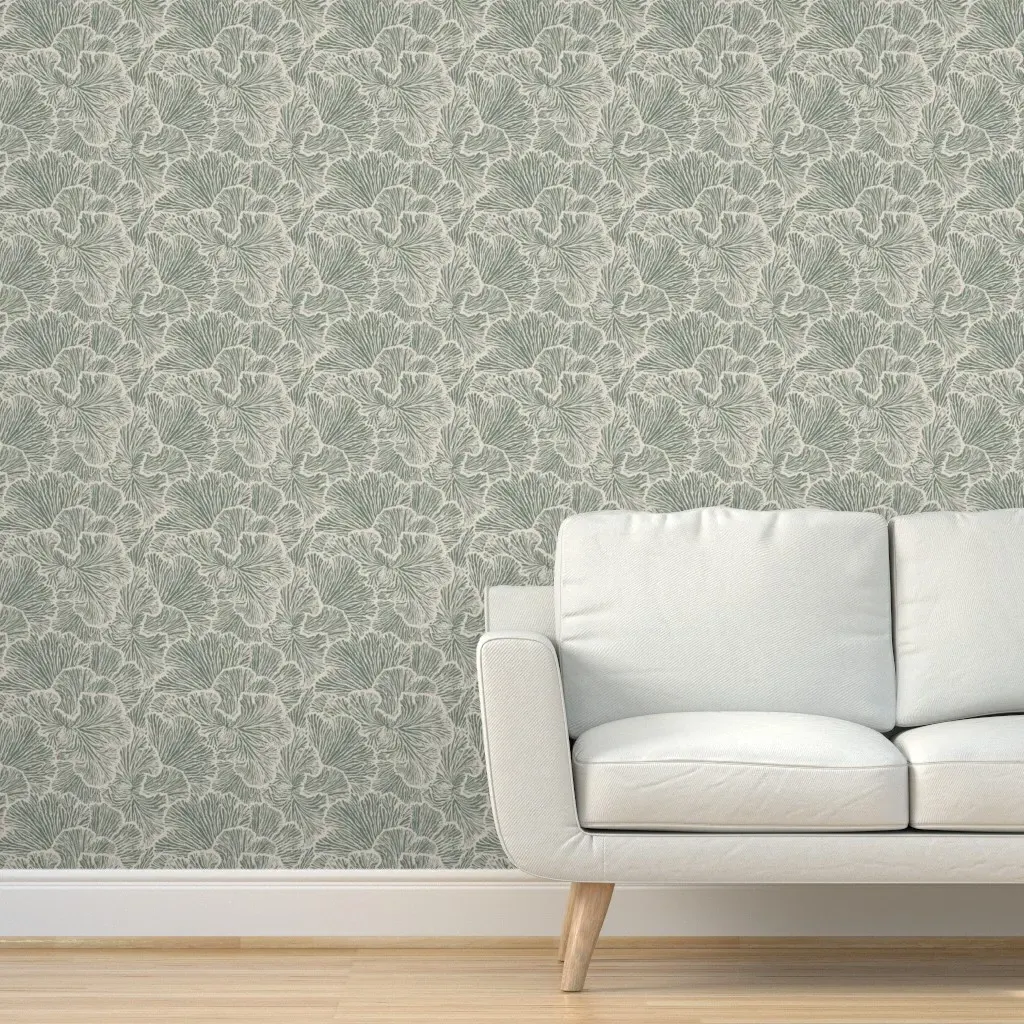 Myra Peel and Stick Wallpaper Rustic Minimalism - Sage Green product