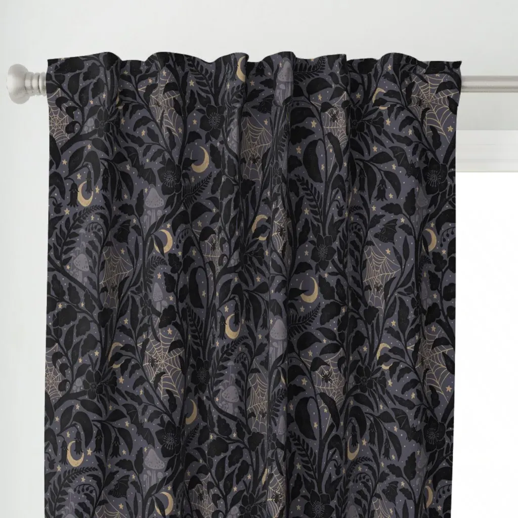 Mysterious Garden Extra Curtain Panel - Dark Gray alternate view
