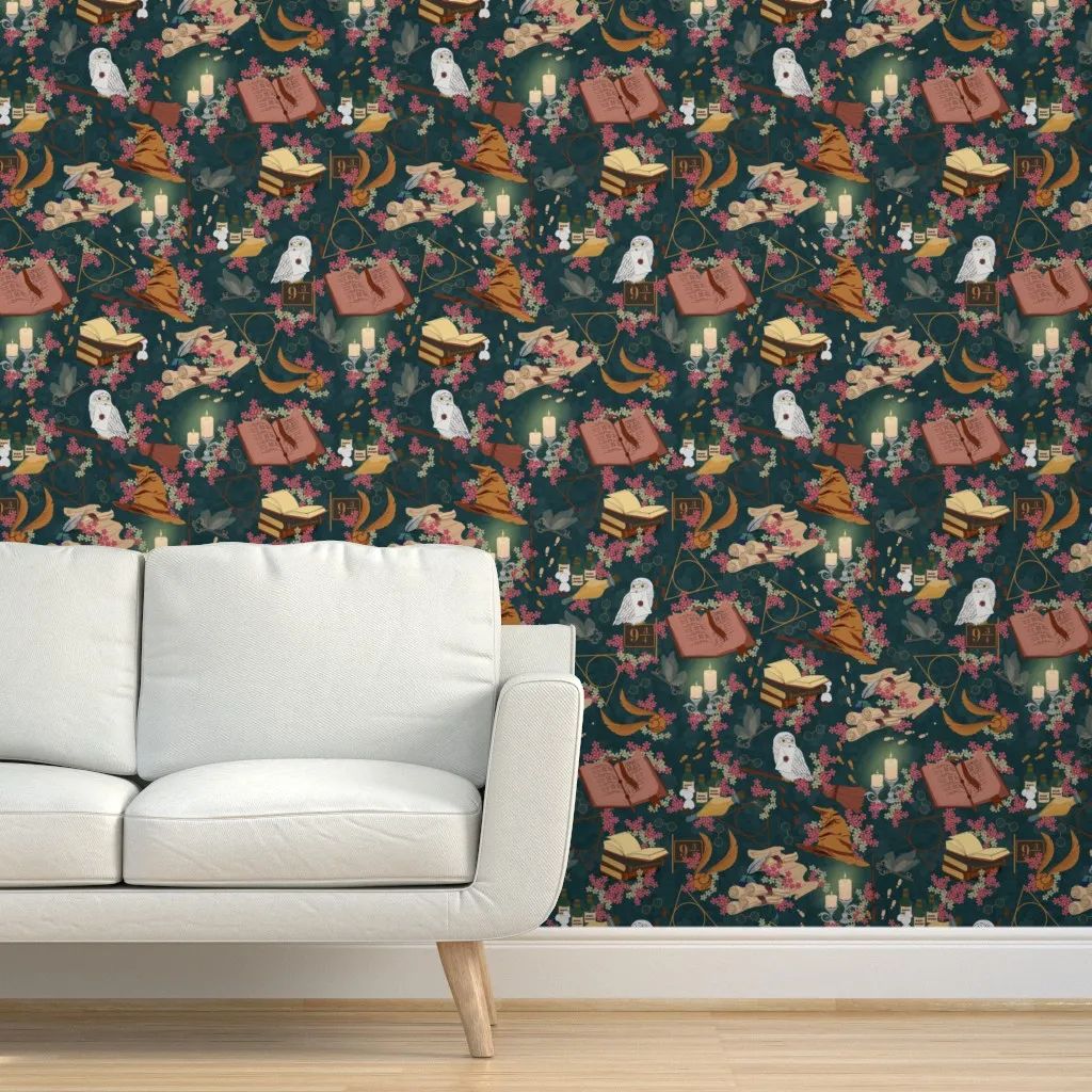 Mysterious Magic Peel and Stick Wallpaper - Teal product