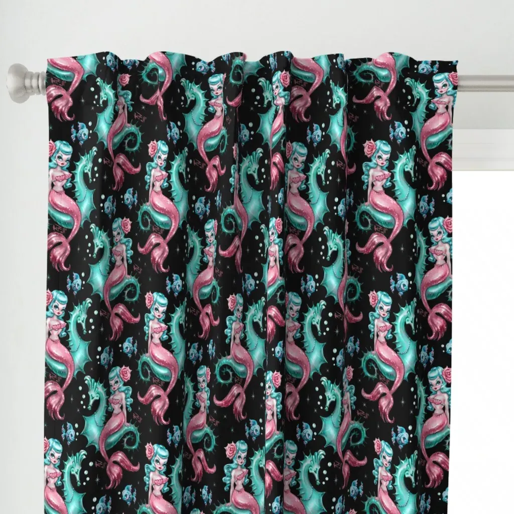 Mysterious Mermaid Curtain Panel - Pink alternate view