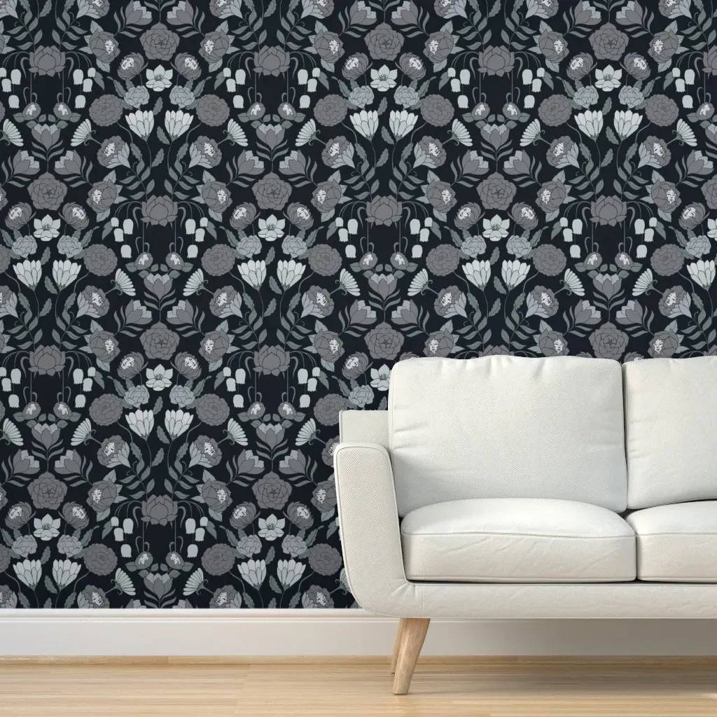Mystery Garden Alchemy Large Peel and Stick Wallpaper - Gray product