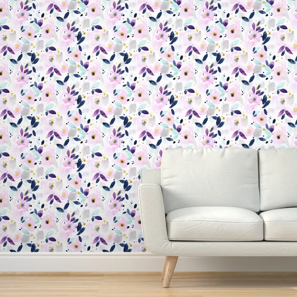 Mystical Floral Peel and Stick Wallpaper - Purple product