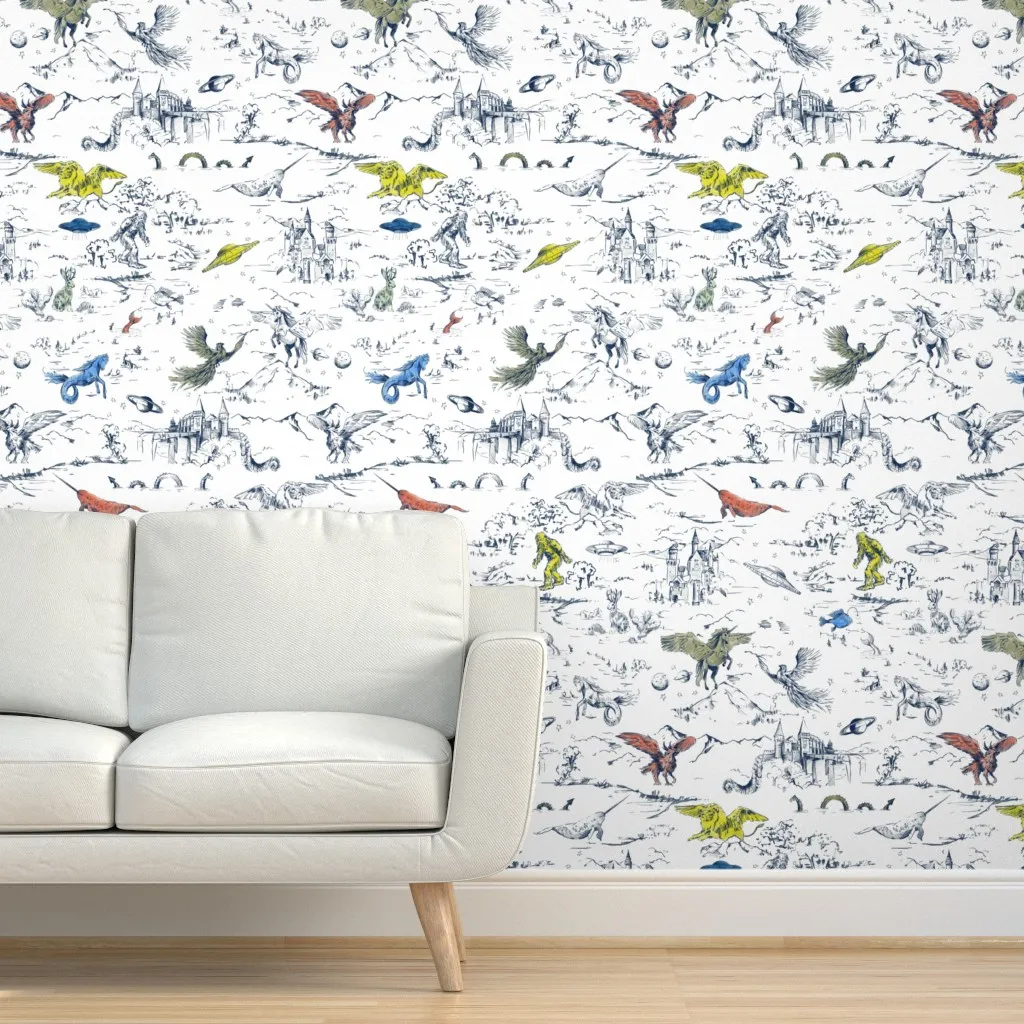Mythic Toile Ace Peel and Stick Wallpaper - Navy Blue product