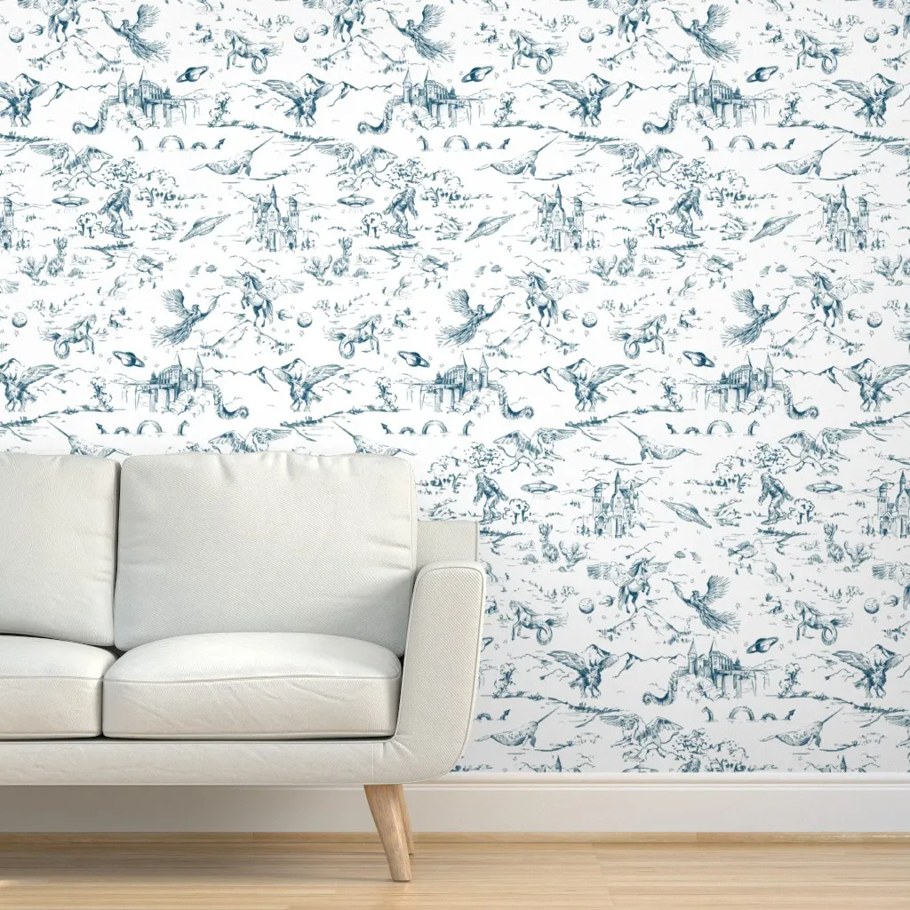 Mythic Toile Peel and Stick Wallpaper - Blue product
