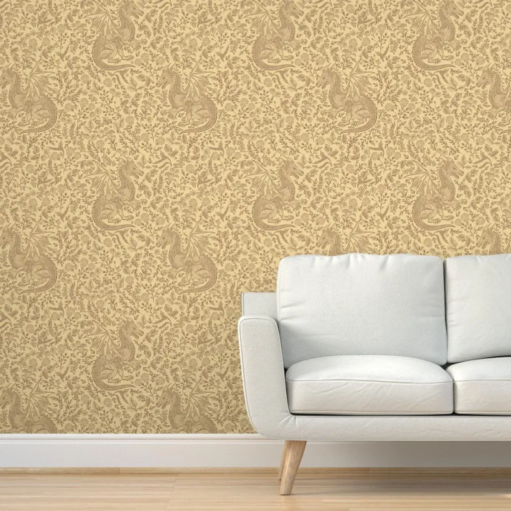 Mythos Dragon Foxtrot Peel and Stick Wallpaper - Beige product