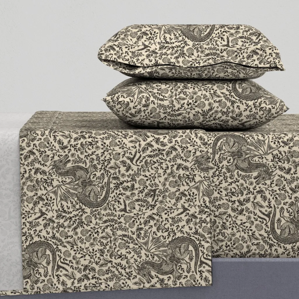 Mythos Dragon Toile Queen Sheet Set - Black product