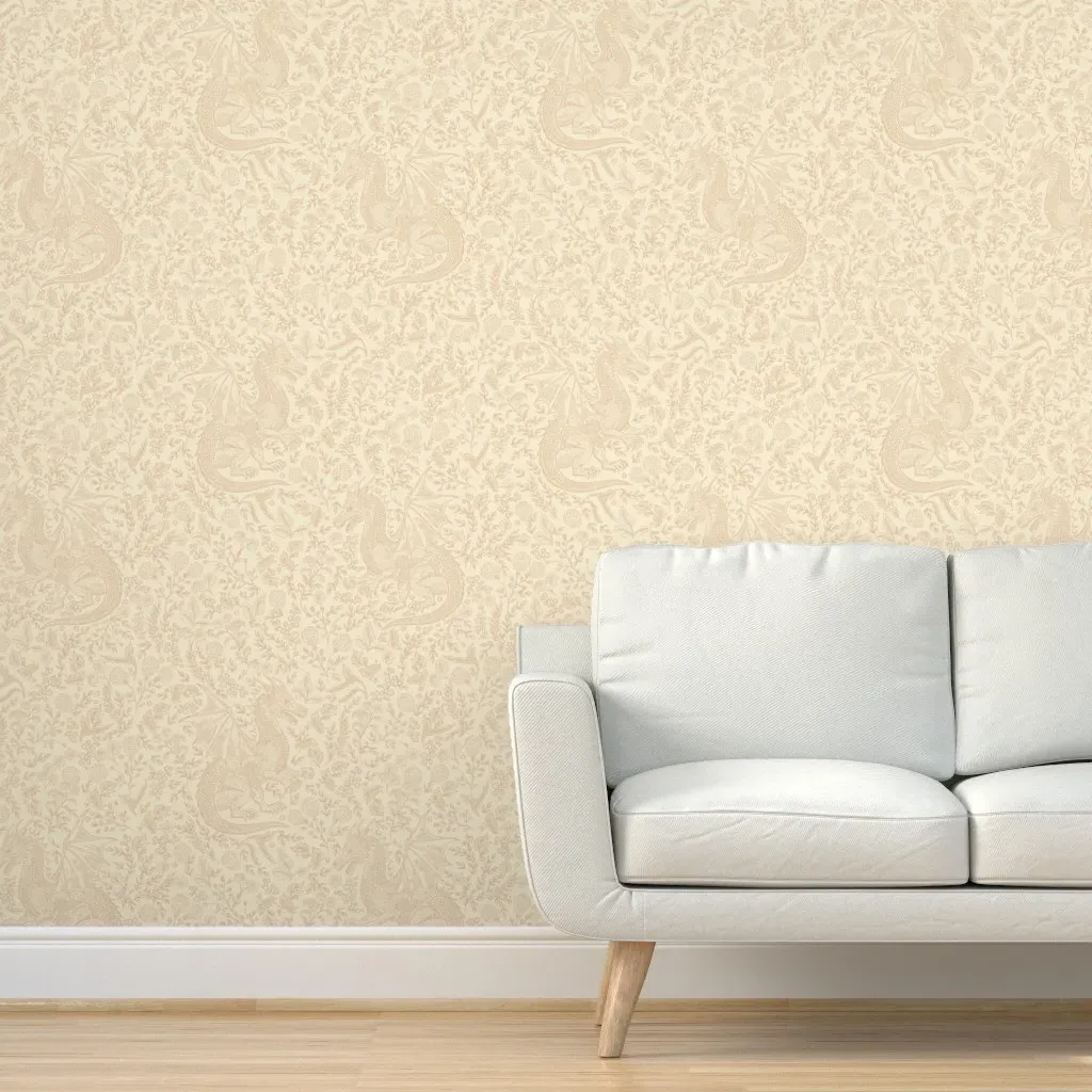 Mythos Dragon Winter White Peel and Stick Wallpaper - Beige product