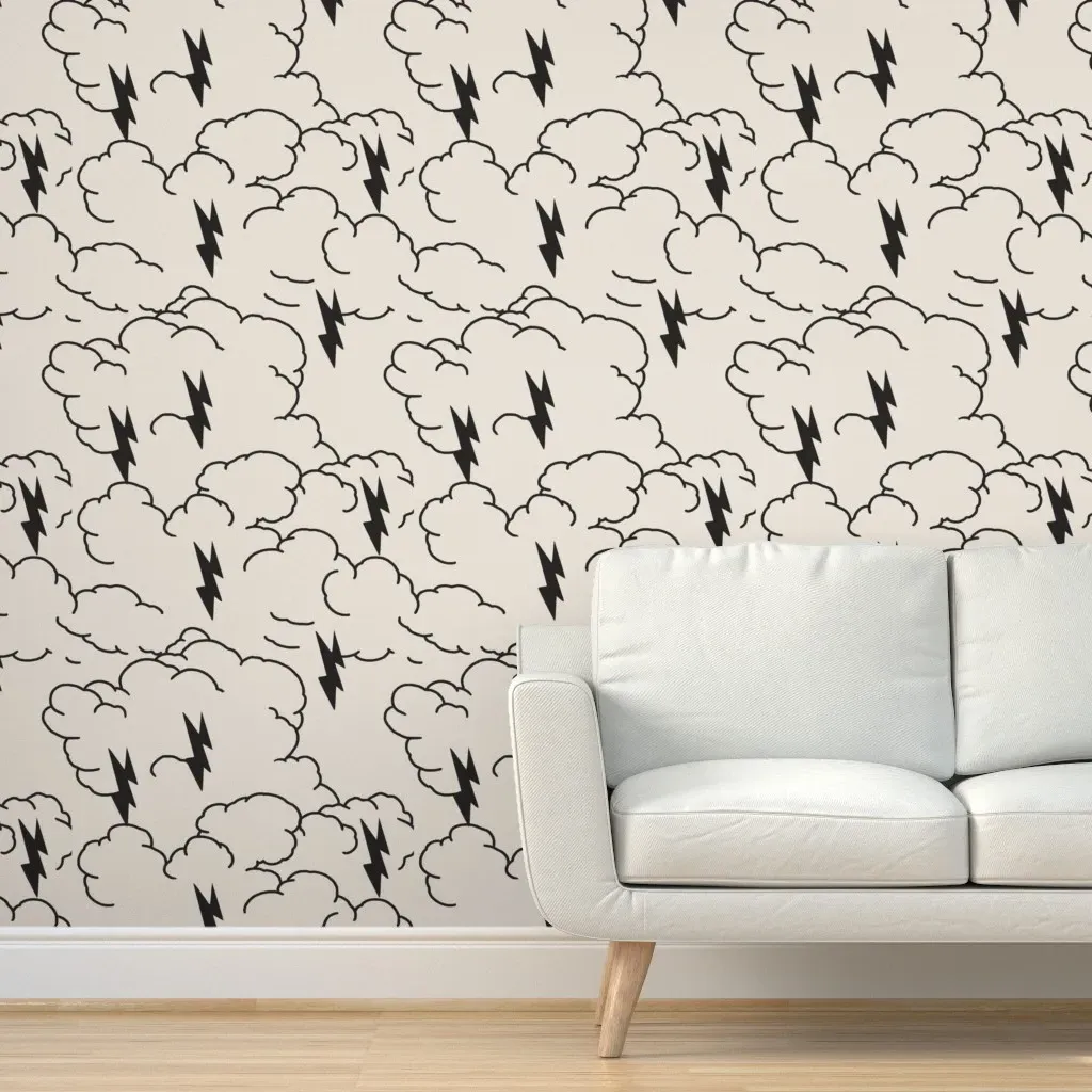 Mythos West Cloudburst Thunder Peel and Stick Wallpaper - Black product