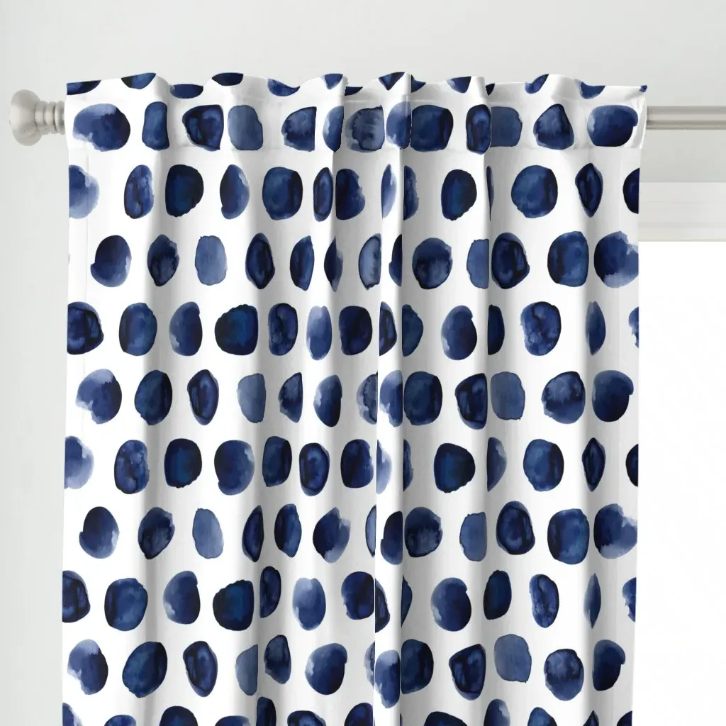 Nahla Water Drops Curtain Panel - Indigo alternate view