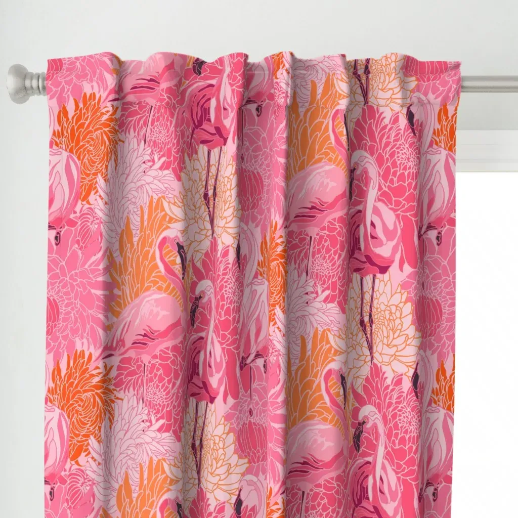 Naive Love Curtain Panel - Pink alternate view