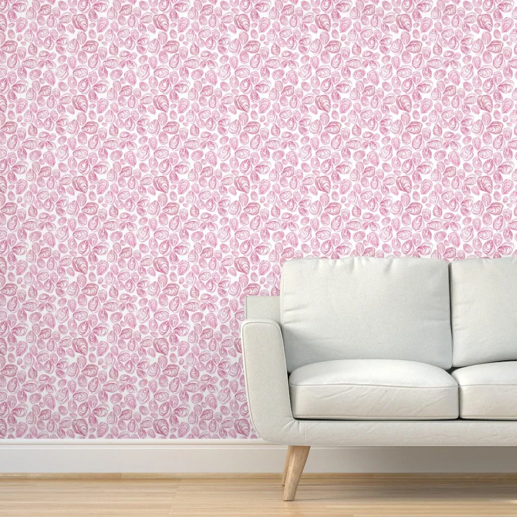 Nantucket Oyster Peel and Stick Wallpaper - Hot Pink product