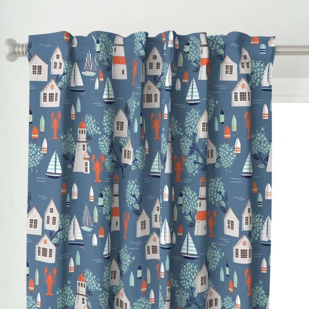 Nantucket Summer Curtain Panel - Light Gray alternate view
