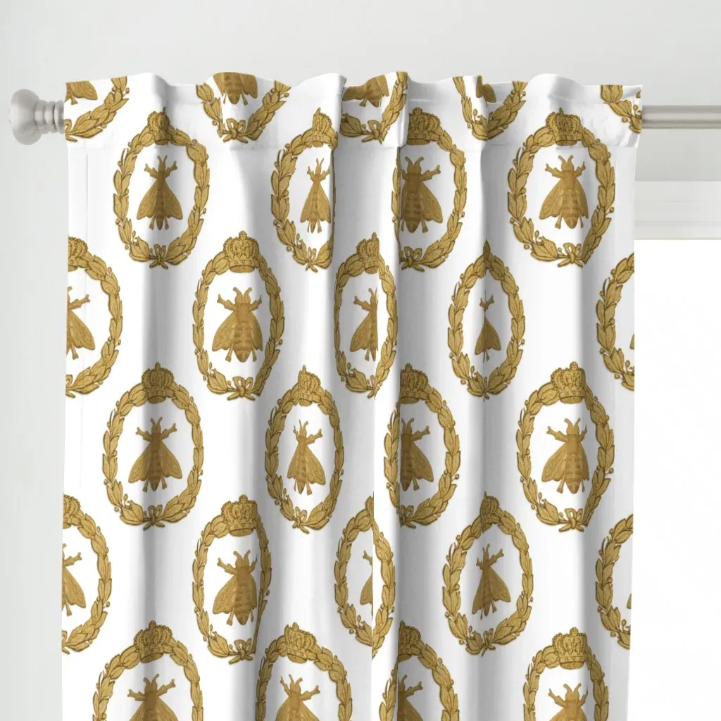 Napoleonic Bees Queen Bee Curtain Panel - Gold alternate view