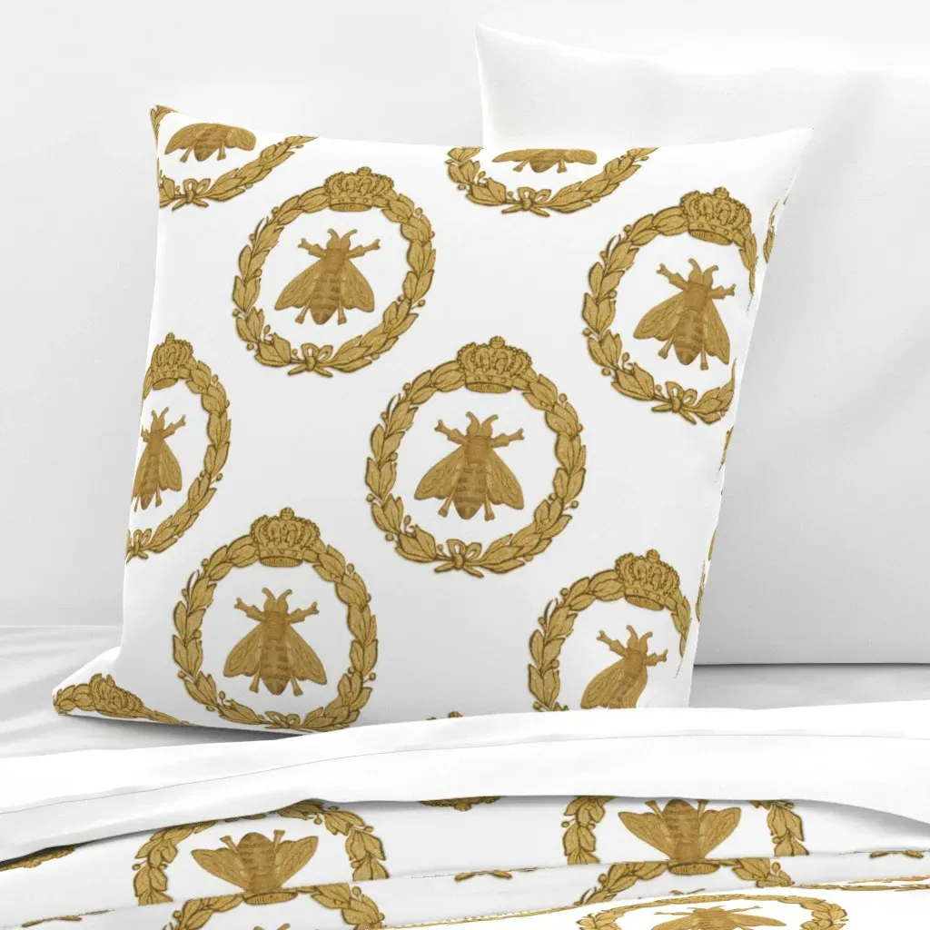 Napoleonic Bees Queen Bee Faux Gilt Euro Pillow Sham - Gold product