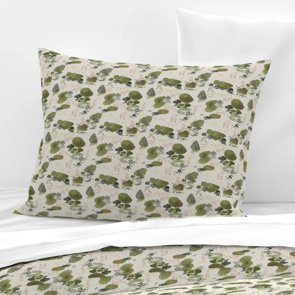 Nara Woods Standard Knife Edge Pillow - Moss Green, Cotton Sateen product