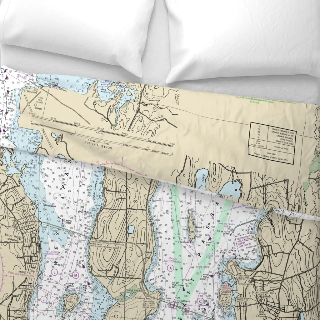 Narragansett And Newport Duvet Cover - Beige alternate view